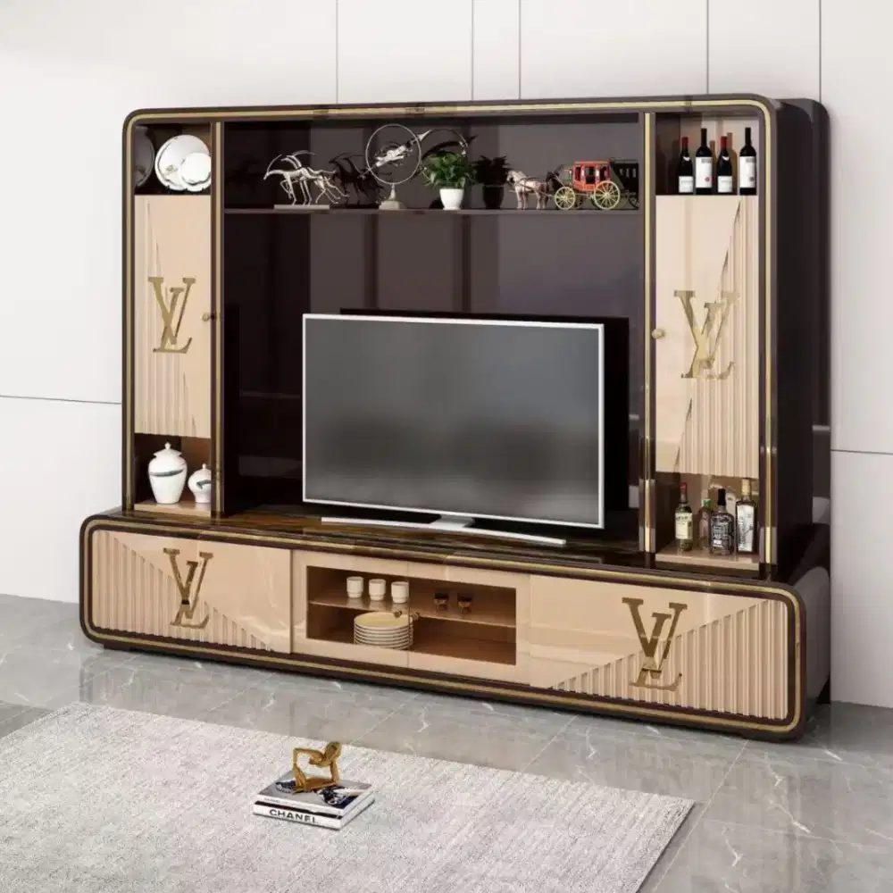 Lemari tv motif LV