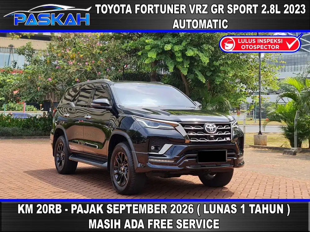 Bunga=4.5% PAJAK=SEPT-26 ganjil Km=20k Fortuner 2.8 VRZ GR Sport 2023