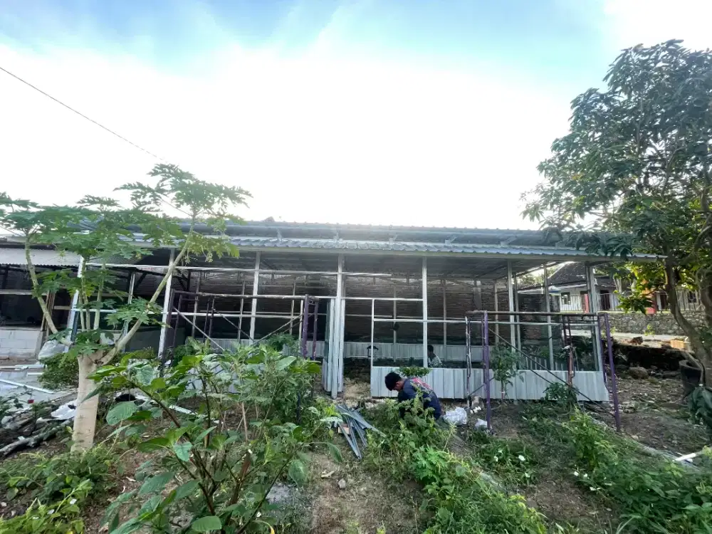 rangka atap bajaringan+galvalum pasir