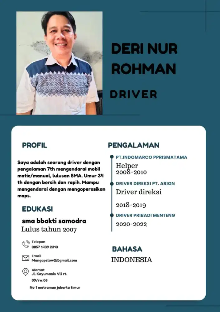Mencari pekerjaan driver kantor, pribadi, direksi