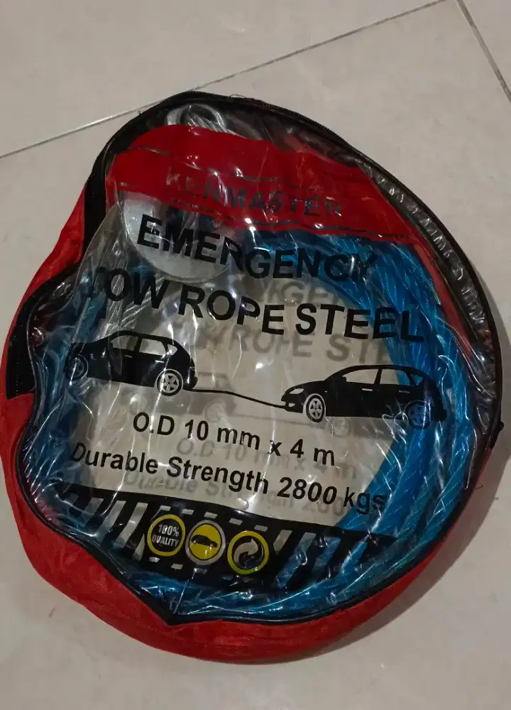 Tali baja buat derek penarik mobil panjang 4 meter merk kemaster 125rb