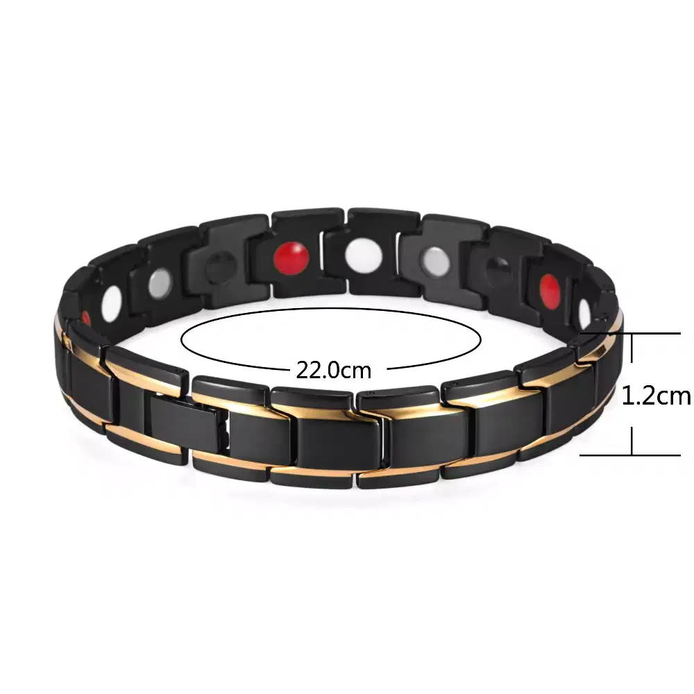 Gelang tangan magnet biasa pipih hitam simpel keren gl134 daily