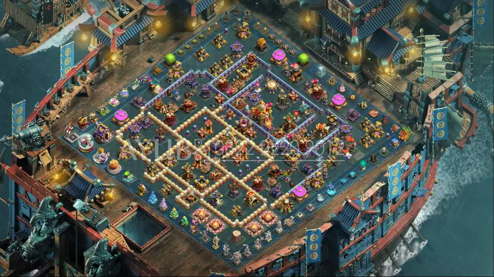 Clash of Clans TH16 hampir max dekorasi langka Gear Hero lengkap