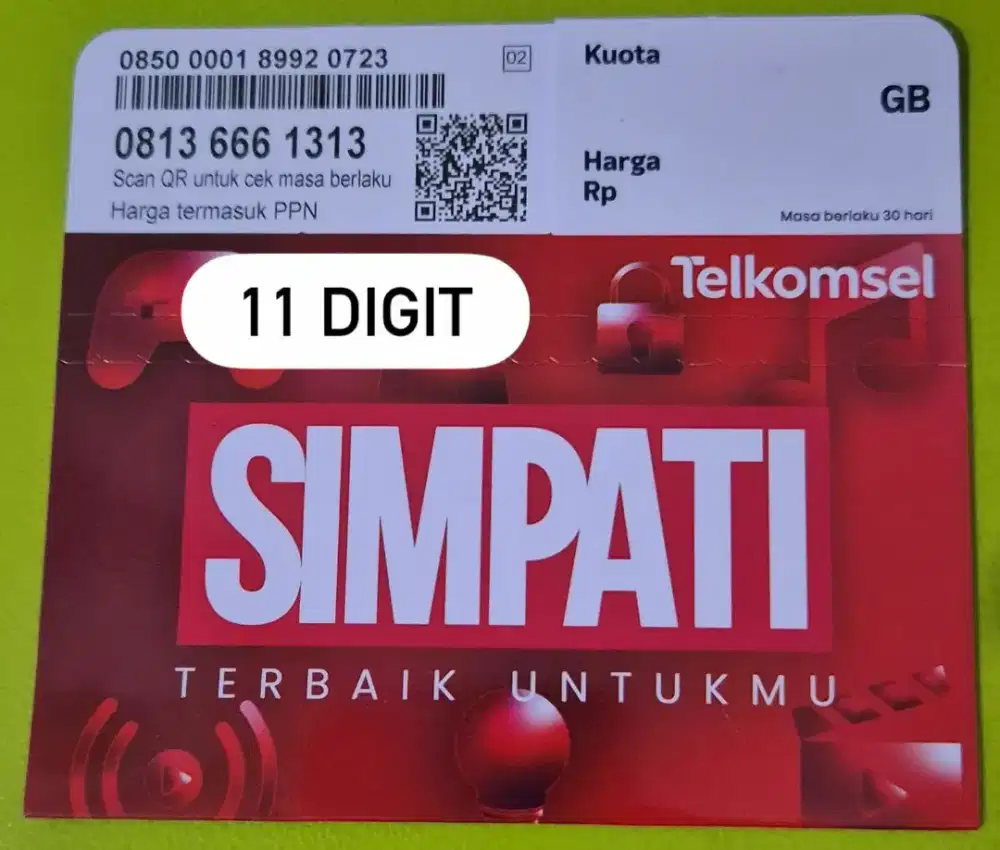 Simpati 11 digit Nomor cantik perdana simpati as telkomsel 5G murah