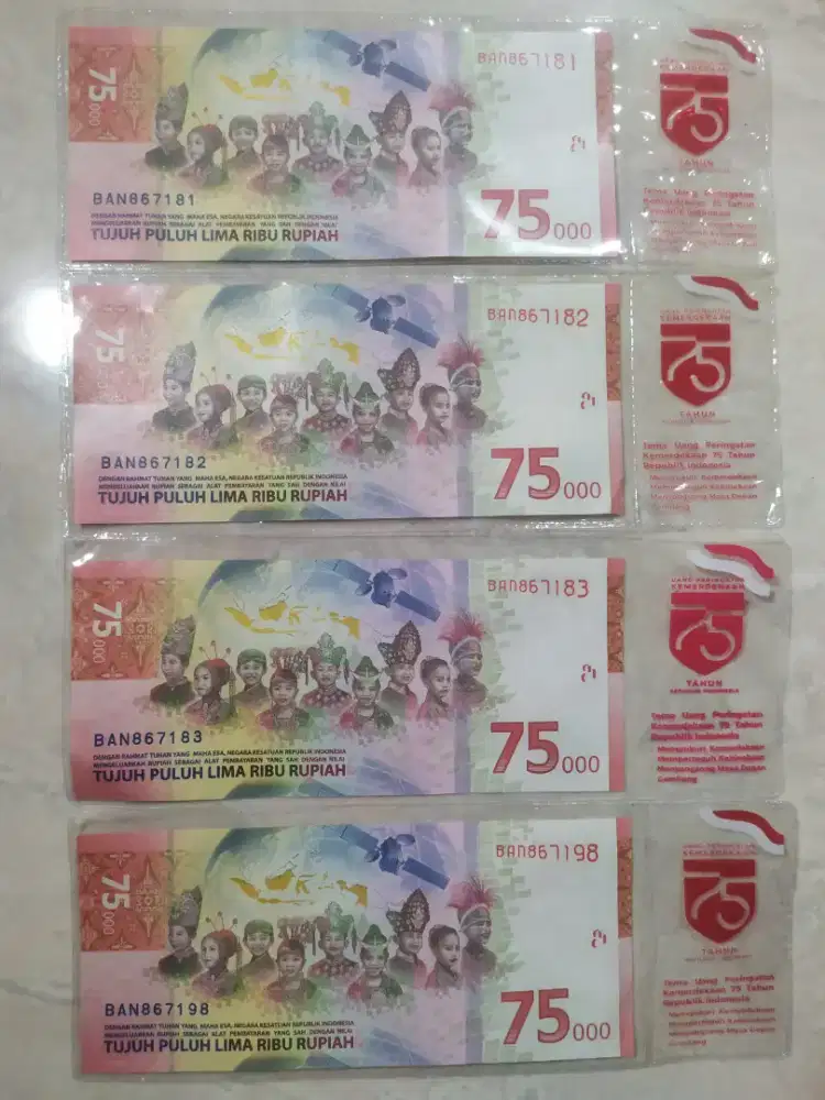 (Original) Uang edisi spesial 75ribu Rupiah