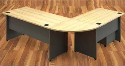Meja Kerja Meja Kantor Meja Konfigurasi L + Laci Mobile Bahan Melamine
