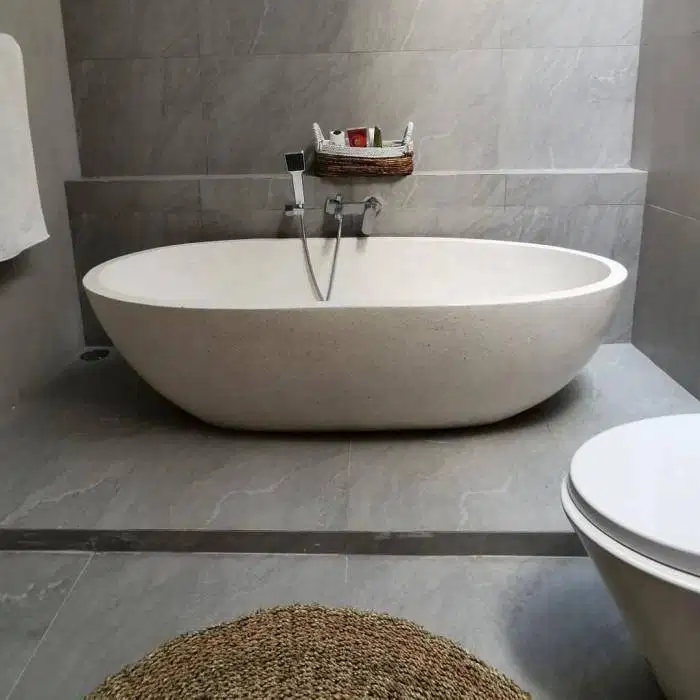 bathtub terrazzo handmade tipe elips luxury