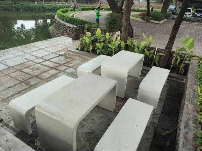 bangku meja terrazzo outdoor