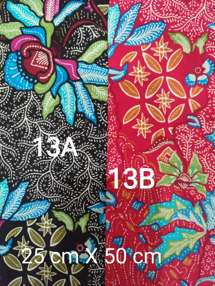 Kain perca katun motif batik