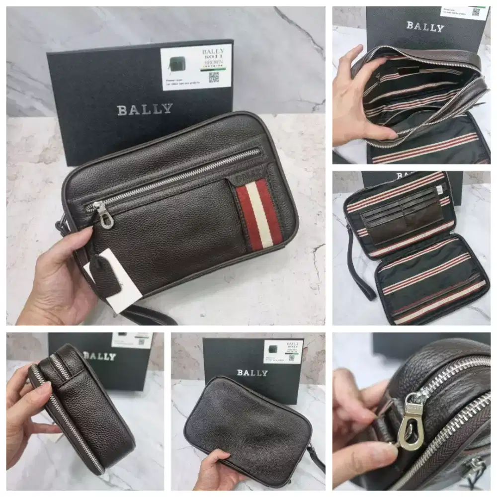 CLUTCH PRIA BALLY Brown LEATHER fullset box