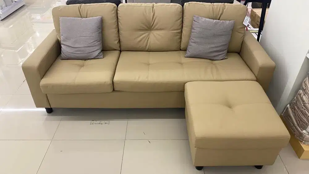 Sofa L Bahan PU Leather