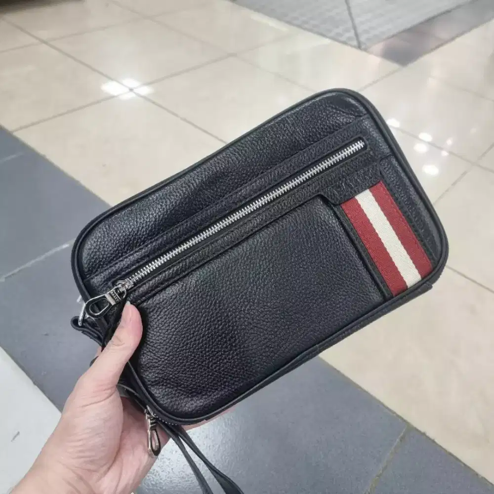 CLUTCH PRIA BALLY Black LEATHER fullset box