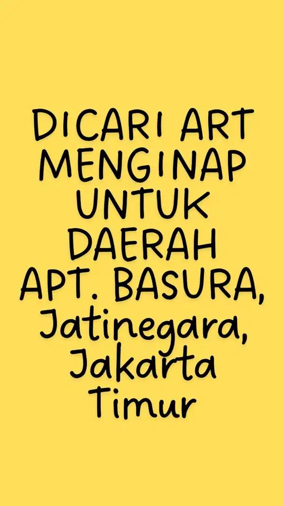 ART Menginap di Apartment Bassura City, Cipinang, Jatinegara, JakTim