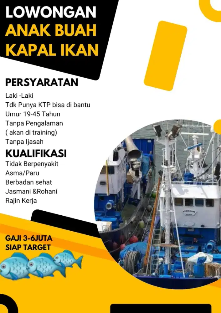Lowongan ABK KApal Ikan (ABK)
