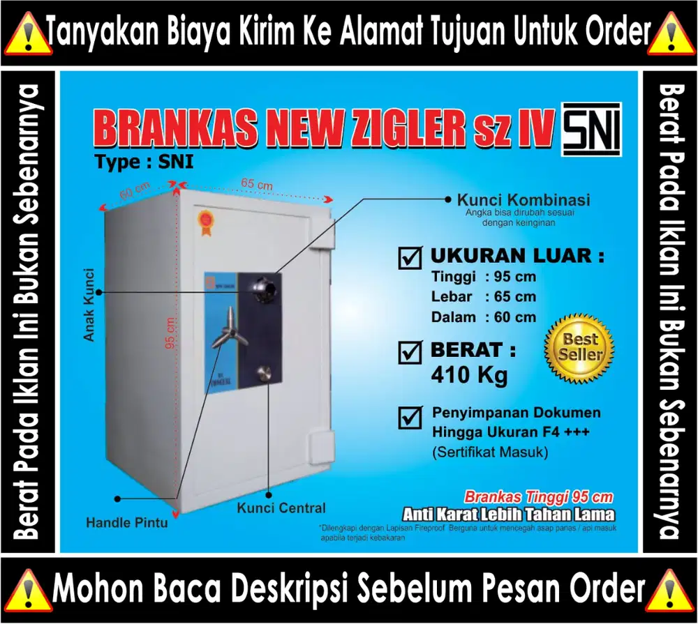 Conceal Zigler lemari besi tahan bongkar brankas baja tahan api