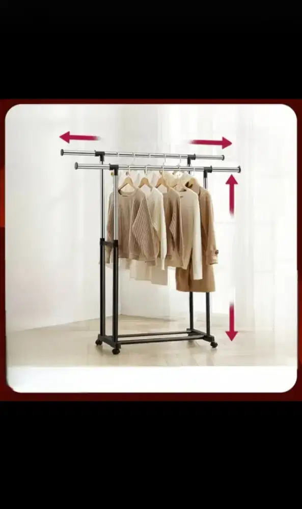 Rak gantung pakaian STORA double hanger sesuai di foto