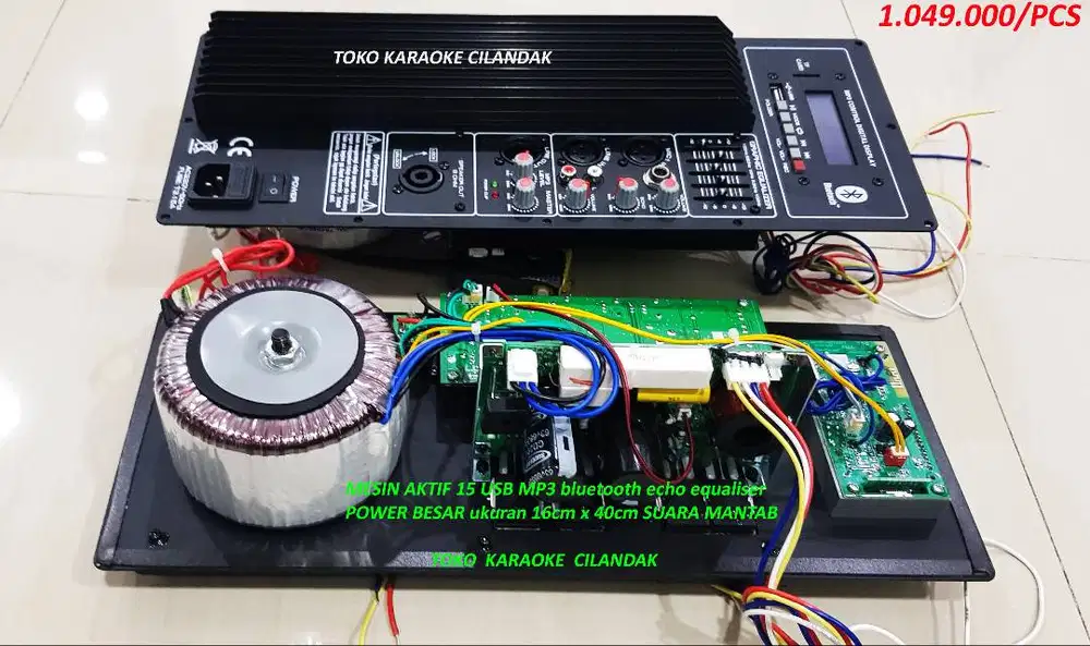 KIT MESIN AKTIF 15 ukuran 16cm x40cm  usb bluetooth mp3 player equali