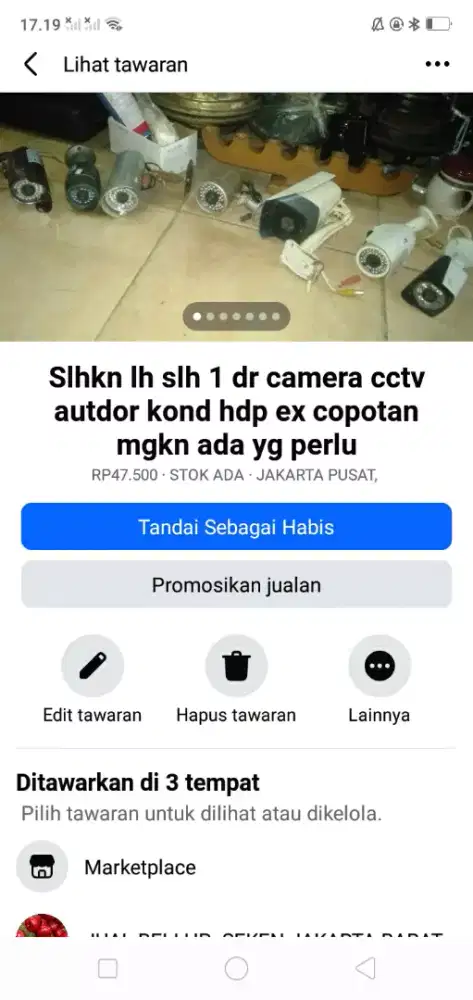 Slhkn plh slh 1 dr camera cctv autdor kond hdp ex copotan murah sj cpt