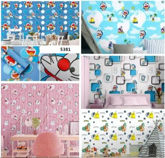 WALLPAPER DINDING STICKER ANAK MOTIF KARAKTER UKURAN 45cm x 9M