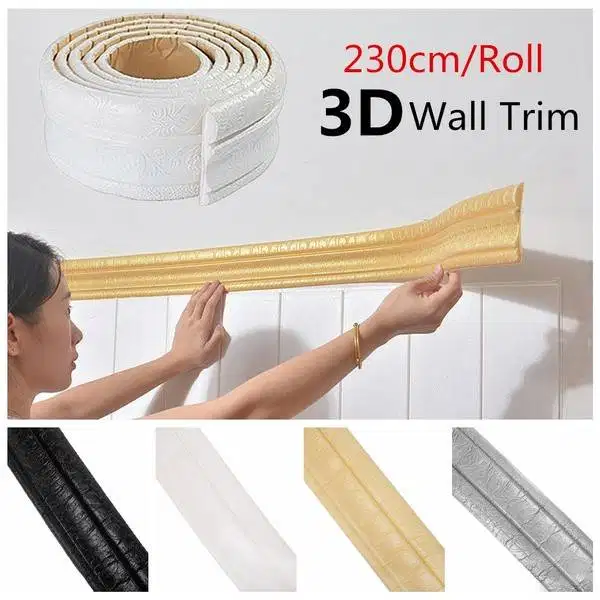 List 3D Foam Wallpaper Dinding Rol Stiker Border Panjang 2,3 Meter
