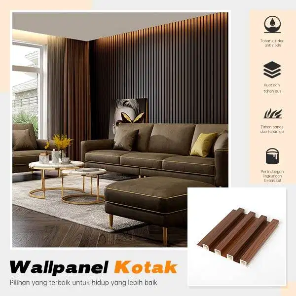 WALLPANEL WPC KISI KAYU DEKORASI DINDING UKURAN 16CM x 2,9METER