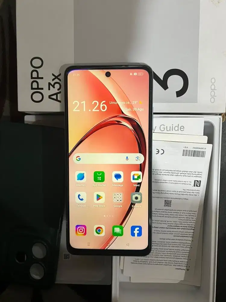 OPPO A3X BIRU LANGIT LENGKAP MULUS