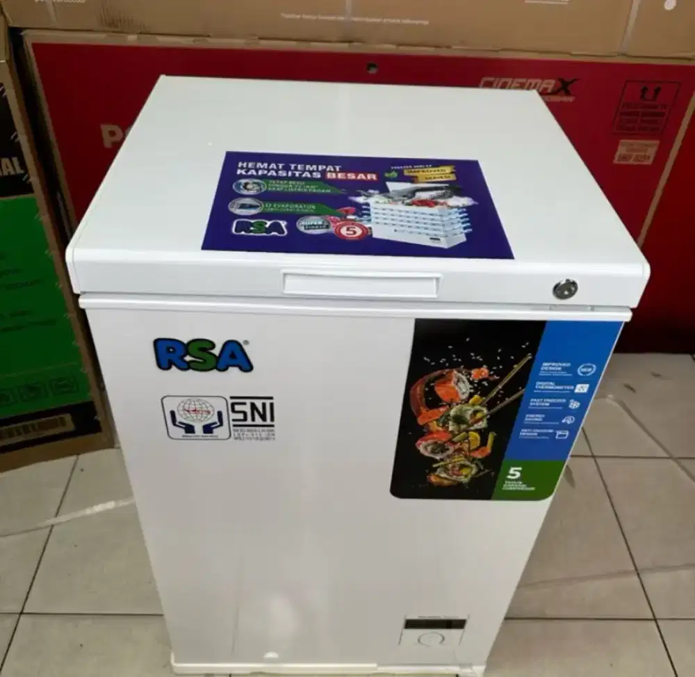 PROMO FREEZER 100 LITER RSA GARANSI RESMI 5 TAHUN GRATIS ANTAR ALAMAT