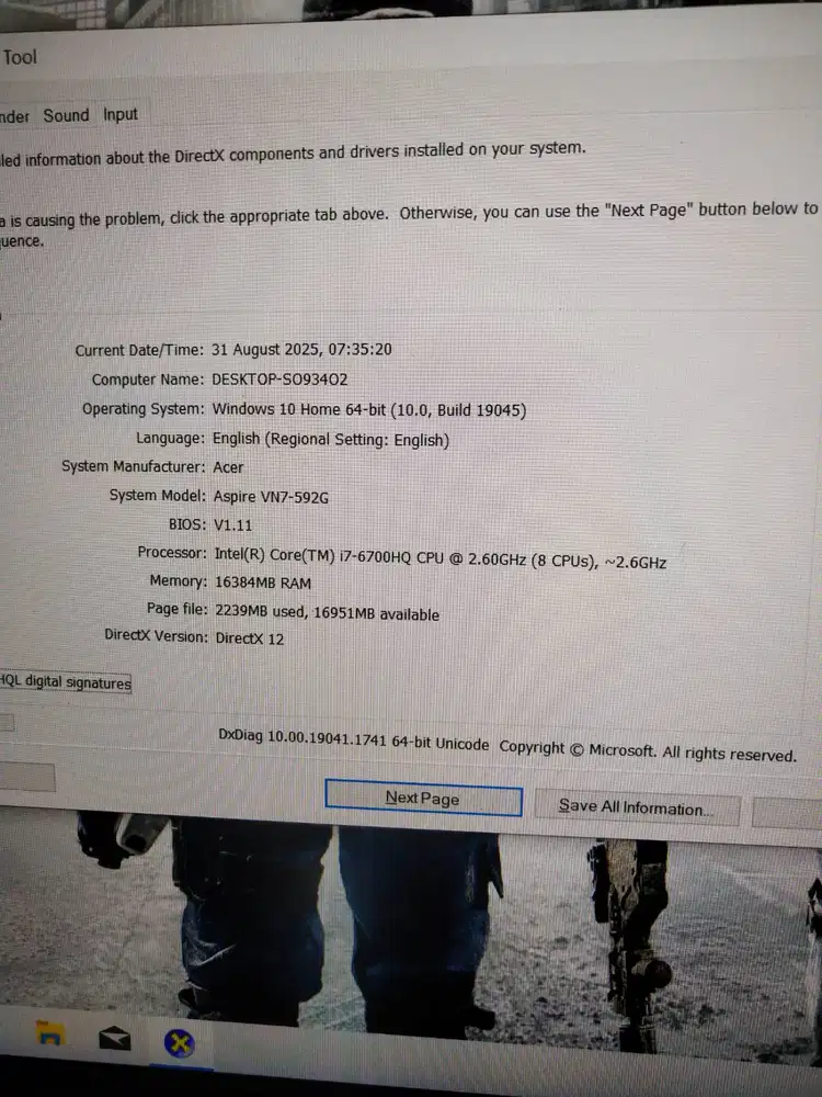 Laptop Acer Nitro Core i7 6700HQ Dual Vga FHD