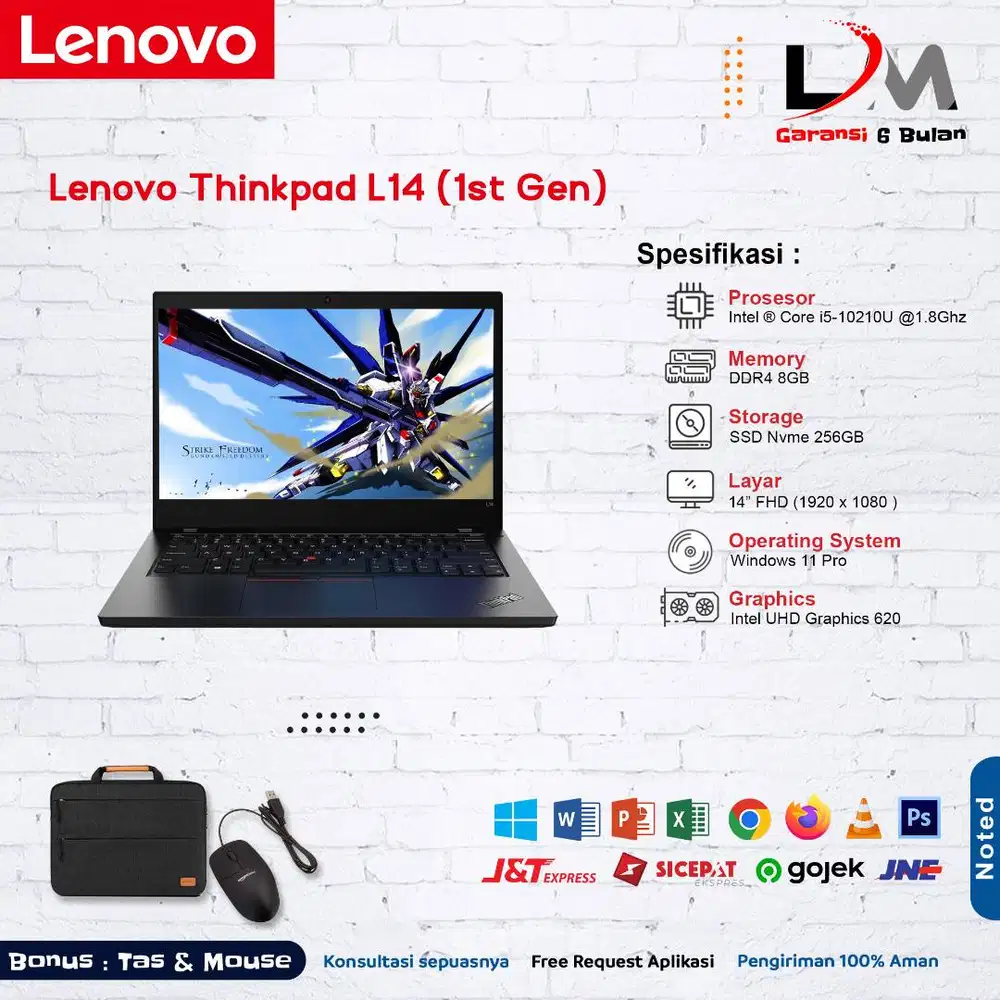 Lenovo Thinkpad L14 i5 Gen 10 Gen Ram 8GB SSD 256GB Win 11 Bergaransi