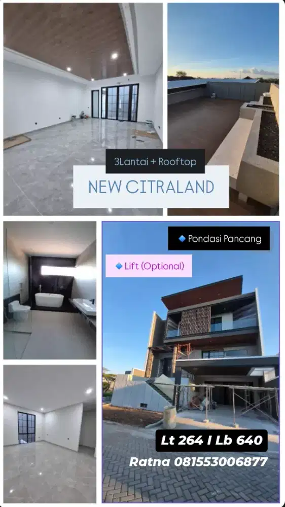 Dijual Rumah Mewah  3Lantai, ada Rooftop di Citraland