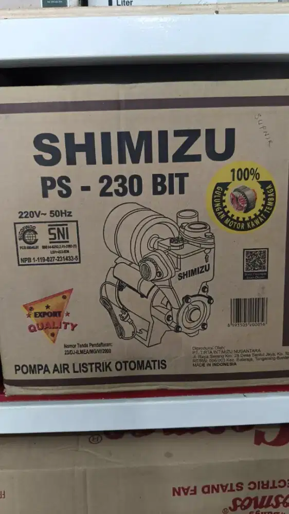 Pompa Shimizu otomatis sumur dangkal data hisap 9m 200w head max 36m