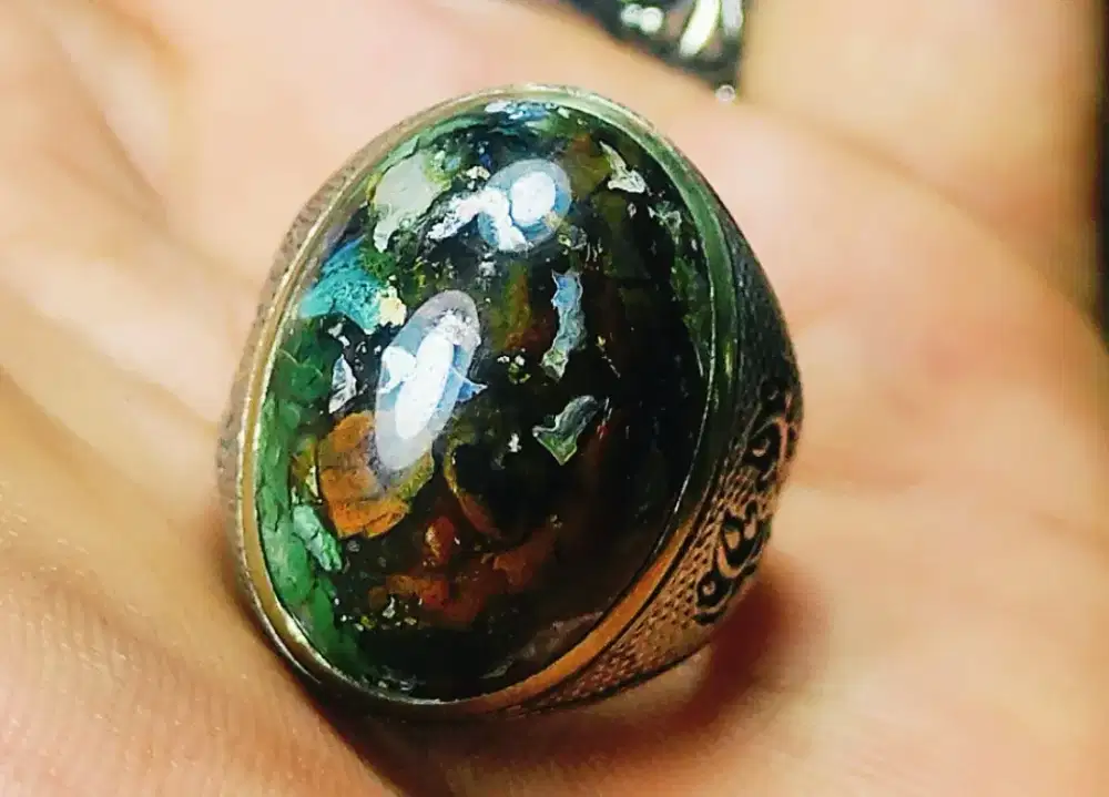 Batu akik pancawarna keristall 5 warna