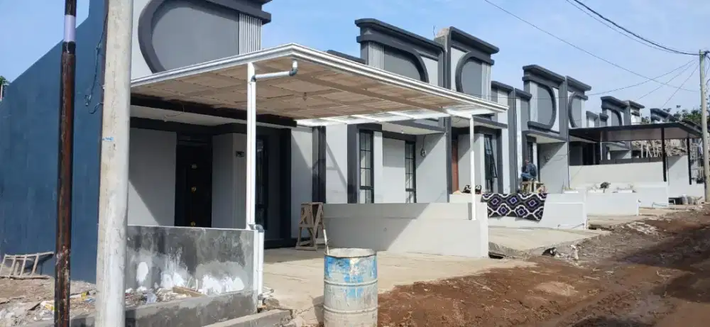 Kanopi alderon rangka hollo cat warna putih