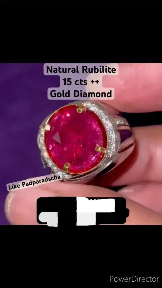 Cincin Permata Rubellite Ring Emas Berlian
