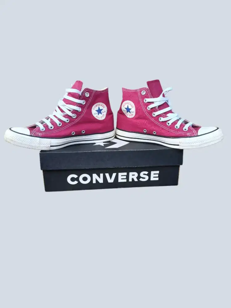 Sepatu Converse All Star HI Original Merah Maroon Size 41 Bekas Mulus