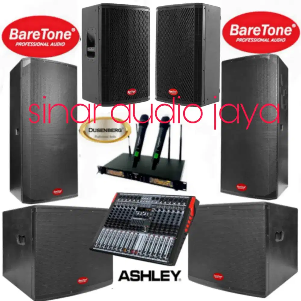 Paket Sound System Speaker 15 inch Baretone max215pro Subwoofer 18 inc