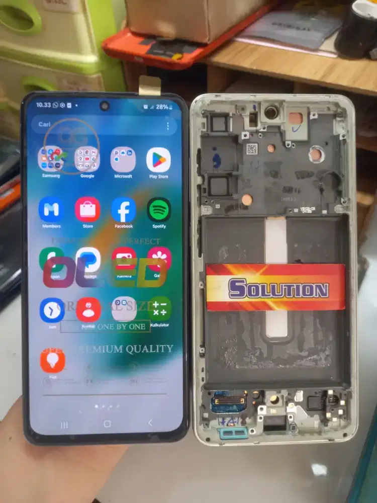 LCD TOUCHSCRREN SAMSUNG S21 FE ORI OLED + PASANG