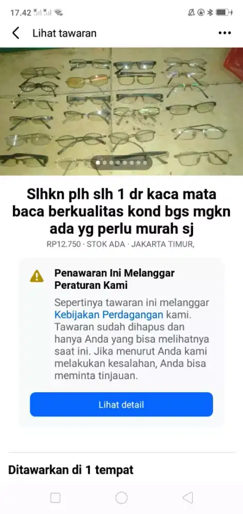 Slhkn plh slh 1 dr kaca mata baca berkualitas kond bgs hrg terjangkau
