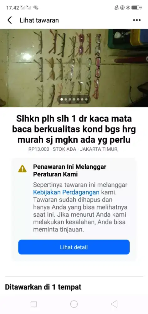 Slhkn plh slh 1 dr kaca mata baca berkualitas kond bgs murah sj cptdpt