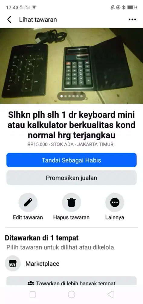 Slhkn plh slh 1 dr keyboard mini atau kalkulator kond hdp murah sj cpt