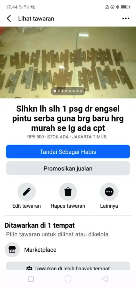 Slhkn plh slh 1 psg dr engsel pintu serba guna brg baru hrg murah cpt