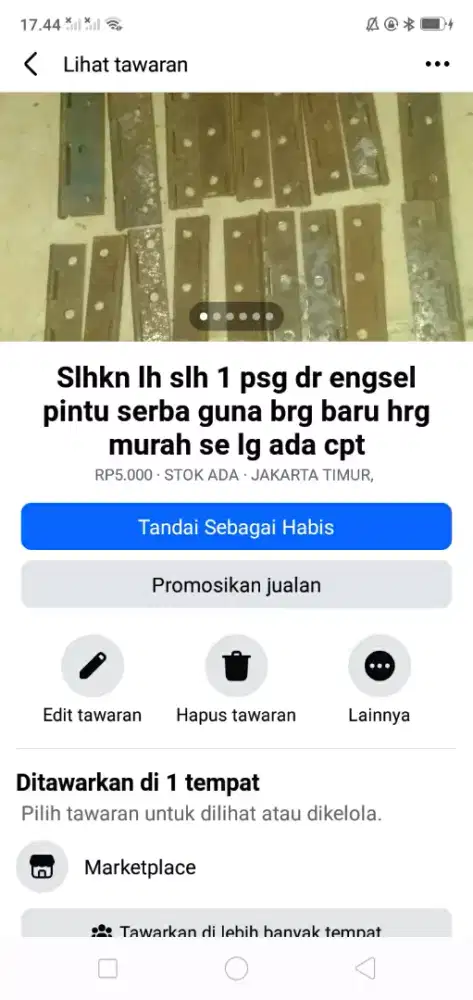 Slhkn lh slh 1 psg dr engsel pintu serba guna brg baru hrg murah cpt