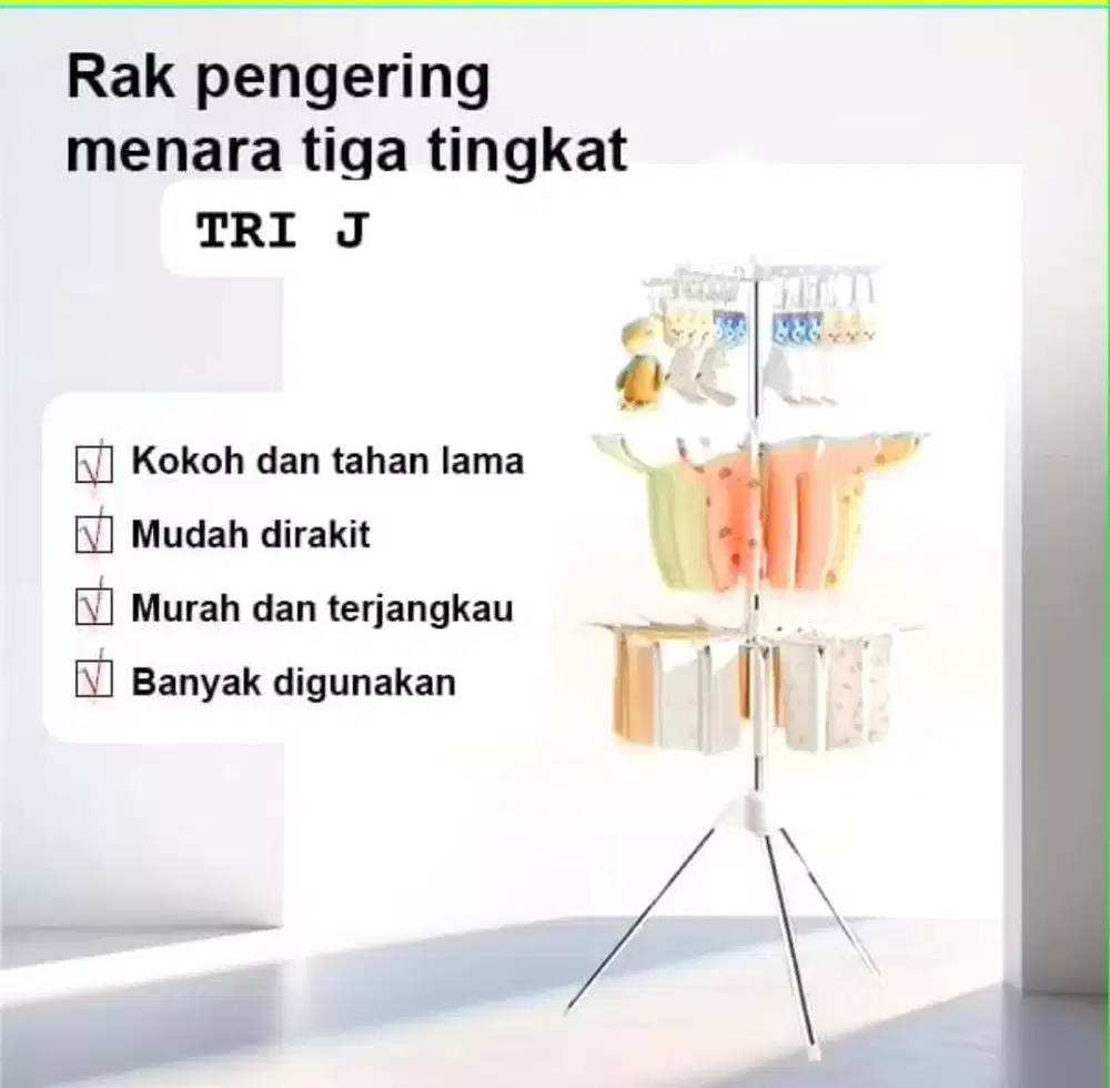 Rak JEMURAN MENARA LIPAT TRI J*murce sekali