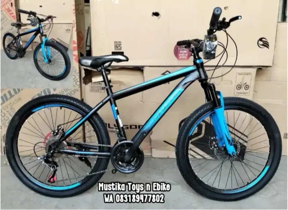 Sepeda Gunung MTB Mazara uk26 sudah cakram 3x7Speed berkualitas