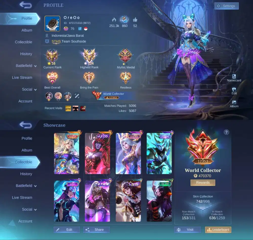 Akun Mobile Legend Sultan Ex-Midlaner