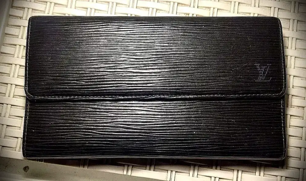 Vintage Dompet LV Black Leather. Authentic