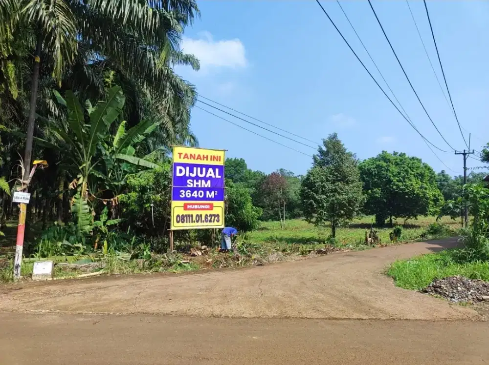 Jual Tanah 3640m² SHM, bisa di beli parsial/sebagian (1000/1500/m²)