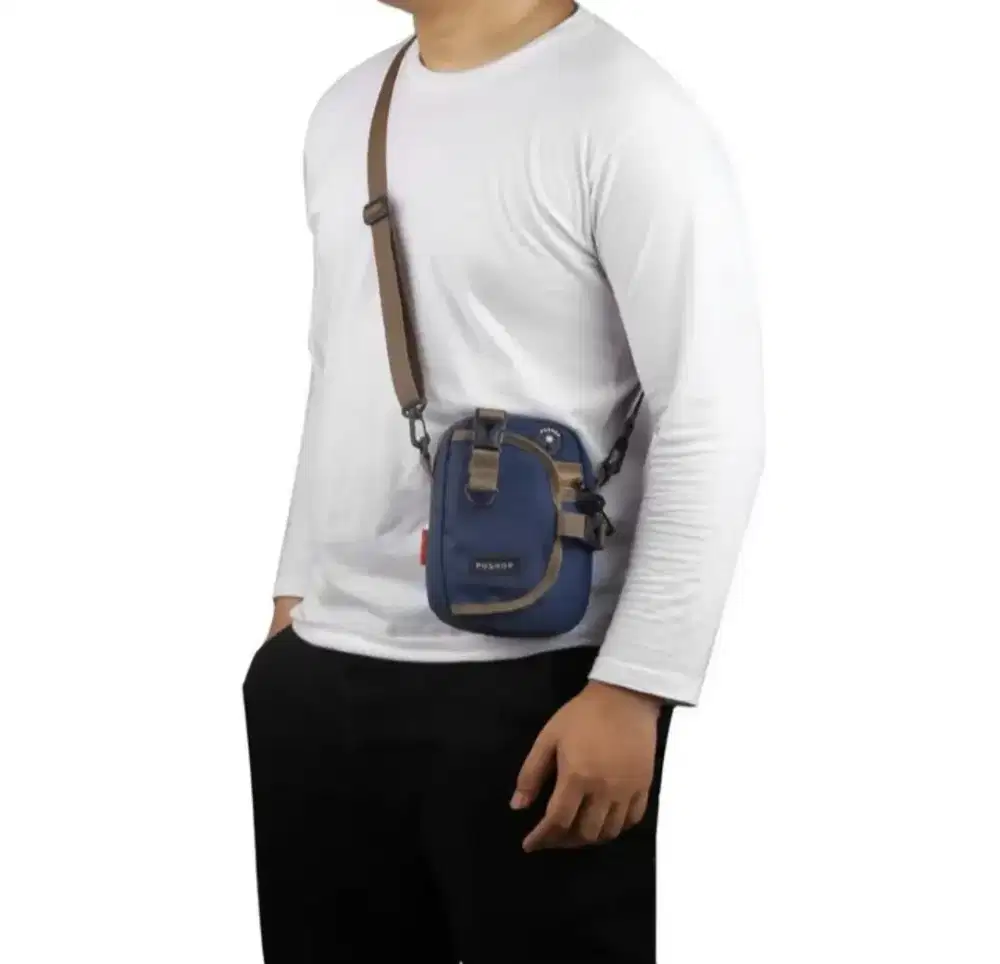 Tas Selempang Slingbag Pushop Axel Hitam Biru Hijau