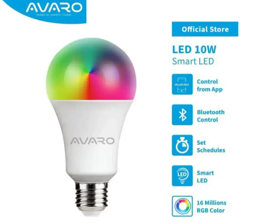 PROMO Habisi Stok AVARO Lampu Smart LED Bluetooth 10W 900 Lumen Ori