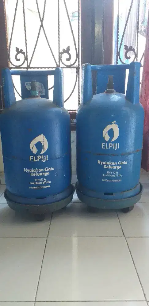2 TABUNG ELPIJI BIRU 12 KG + KOMPOR GAS 2 TUNGKU RINAI (+BONUS)